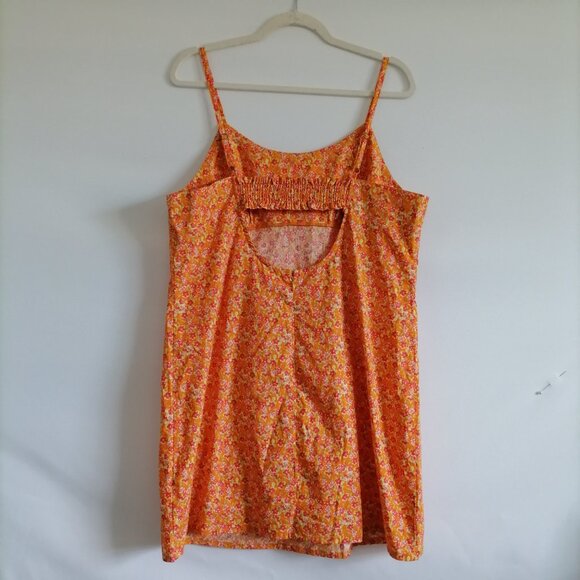 Wild Fable Womens Orange Floral Print Romantic Peasant Mini Dress Plus Size XXL - Picture 4 of 8